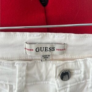 Guess White Jeans with Silver Hardware